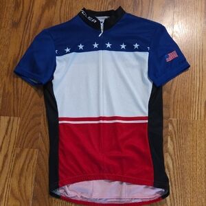 VTG Patriotic Women's Cycling Jersey - Blue, White, and Red